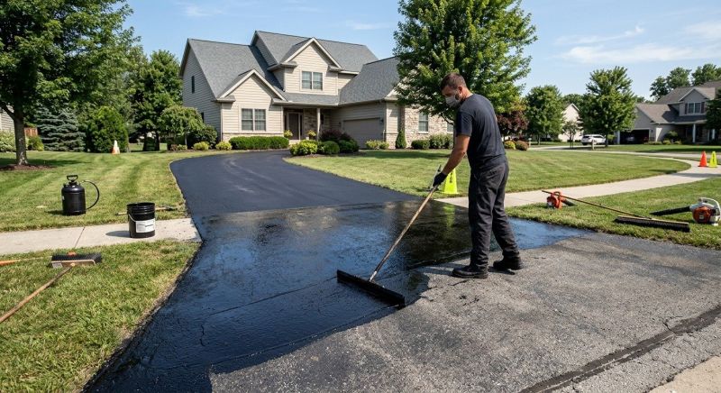 Hot Tar Driveway Sealing in Columbus, OH